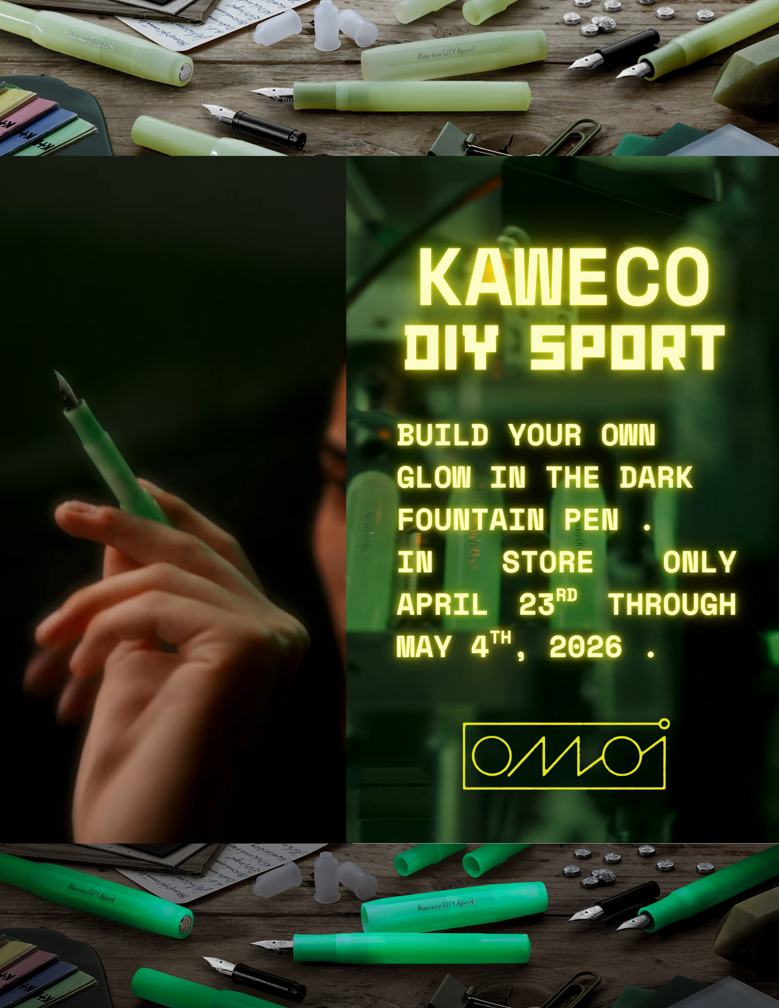 Build Your Own: Kaweco DIY Sport GLOW Fountain Pen – Omoi Life Goods
