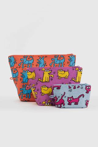 BAGGU Go Pouch Set Keith Haring