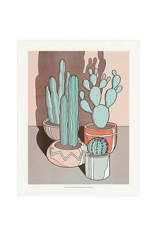 Sunny Cacti Risograph Print