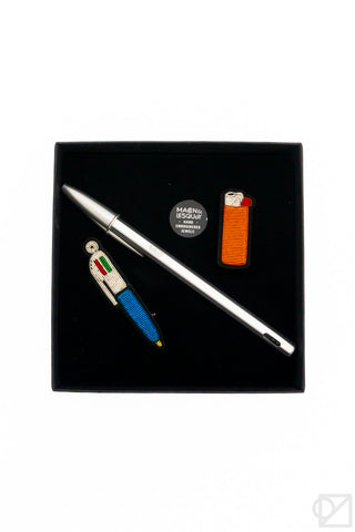 Macon & Lesquoy x BIC Hand Embroidered Pins & Pen Set