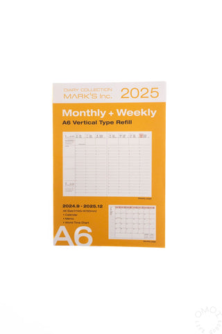 Mark's 2025 A6 Weekly Vertical Planner Refill