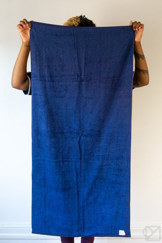 Chambray Block Towel Blue/Black
