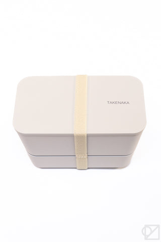 Takenaka Flat Dual Bento White Eggshell