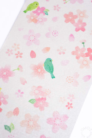 Warbling White-Eye Birds with Sakura Stickers