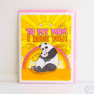 I Love You Mom Panda Greeting Card