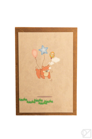 Floating Balloon Dog Postcard & Envelope