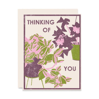 Thinking Of You Houseplants Letterpress Card