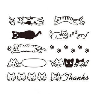 Midori Paintable Rotary Stamp Cats
