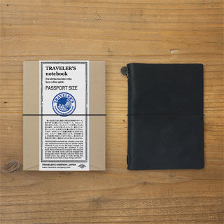 Midori TRAVELER'S Company Passport Leather Journal Starter Kit Black