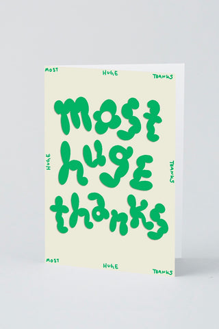WRAP Most Huge Thanks Embossed Greeting Card