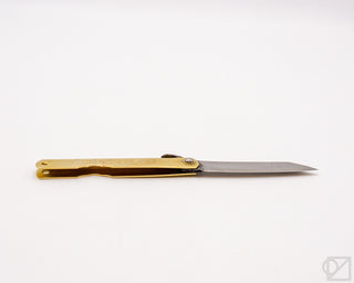 Higonokami Aogami Blue Steel Pocket Knife Brass
