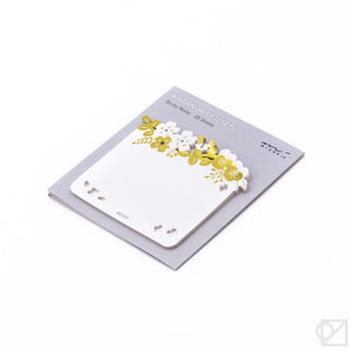 Midori Katanuki Fusen Sticky Notes Gold Foil Flowers