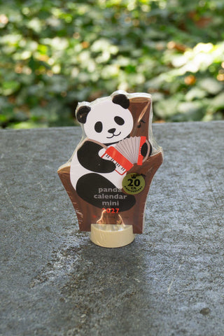 Panda mini die-cut desk calendar with 2027 badge and hanging charm