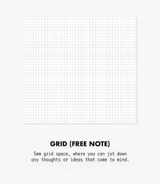 Grid paper with text on a white background