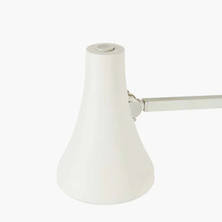 Close up of white lamp button on a white background