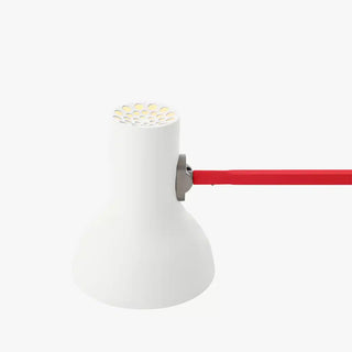 White lampshade with a red neck on a white background