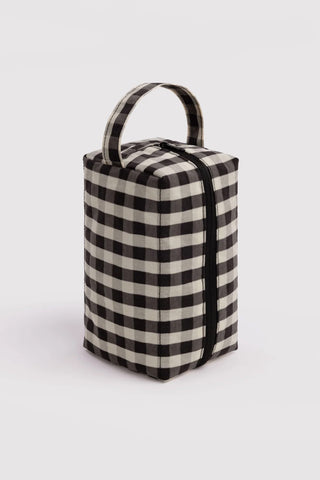 BAGGU Dopp Kit Black and Cream Gingham