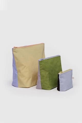 BAGGU Go Pouch Set Pastels Colorblock