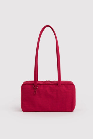 nylon bowler bag in cherry red colorway