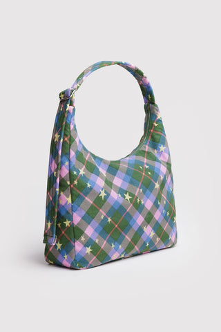 BAGGU Nylon Shoulder Bag Green Star Plaid