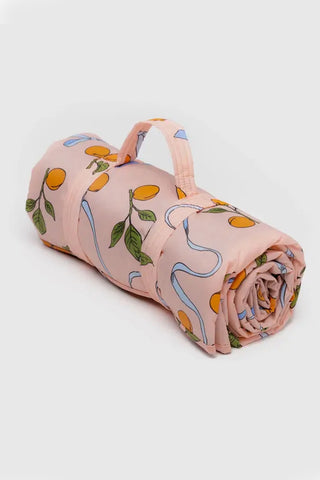 BAGGU Puffy Picnic Blanket Apricots & Ribbons