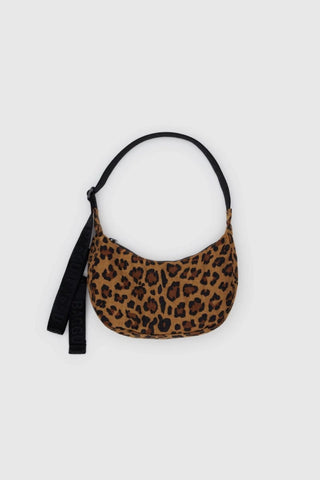 BAGGU Small Nylon Crescent Bag Leopard