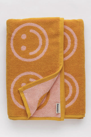 BAGGU Bath Towel Marigold Peach Happy