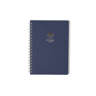 Blue notebook with Beams Japan logo on a white background