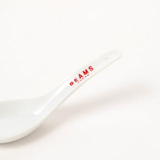 Close up of spoon handle with Beams Japan text