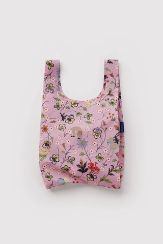 pink tote bag with flower and animals print