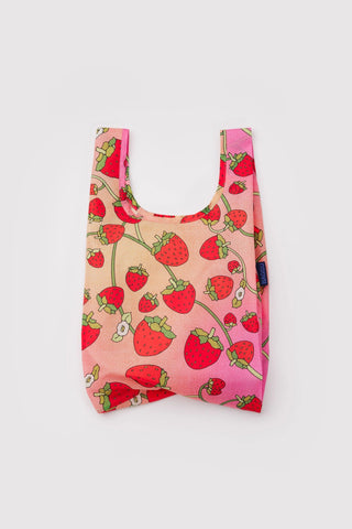 Tote bag with gradient and strawberry print