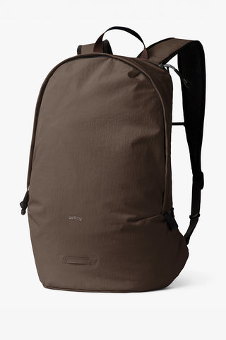 Brown backpack on a white background