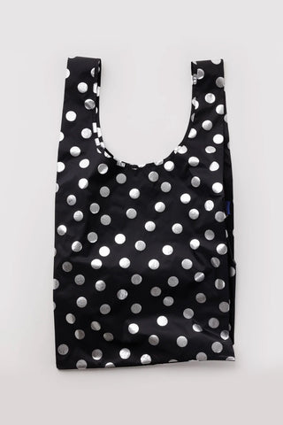 Big BAGGU Silver Metallic Polka Dot