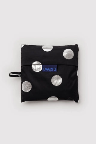 Big BAGGU Silver Metallic Polka Dot