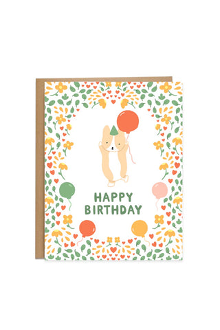 Birthday Balloons Spring Blooms Card