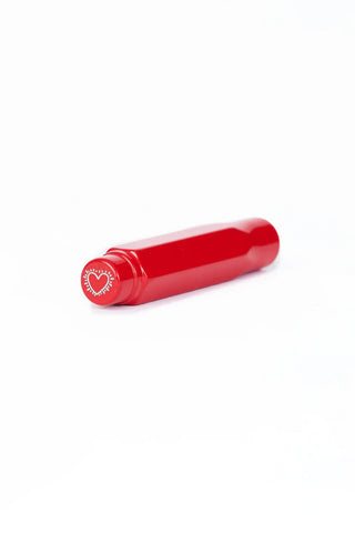 Red pencil point guard with a heart-shaped logo on a white background