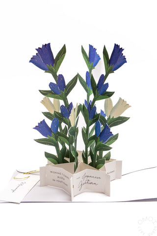 Blooming Japanese Gentian Pop-Up Card