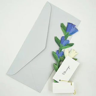 Blooming Japanese Gentian Pop-Up Card