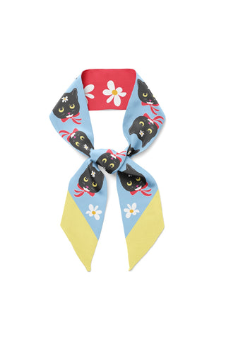 Centinelle Naoko Cat Silk Twilly Scarf
