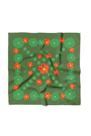 Centinelle Nasturtium Garden Cotton Silk Bandana