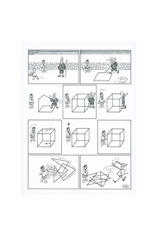 Cover of Cheat Sheets with a character morphing into a geometric shape