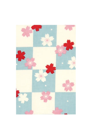 Checkered Cherry Blossom Tenugui