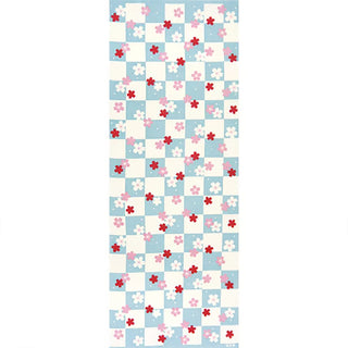 Checkered Cherry Blossom Tenugui