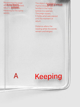 Cloth & Paper Act of Keeping A5 Slim Travel Notebook Cover Clear Vinyl