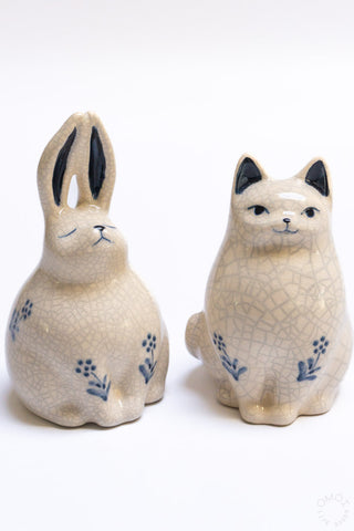 Crackle Porcelain Incense Burner Rabbit