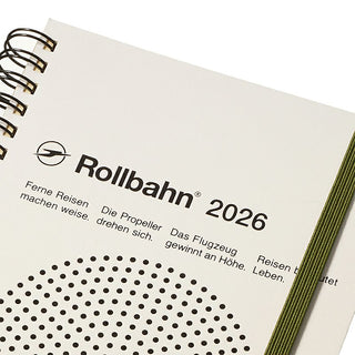 Rollbahn 2026 planner with spiral binding and text on cover