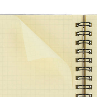 close up of perforated page on notebook with yellow pages
