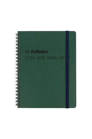 DELFONICS Rollbahn Large Spiral Notebook Cap-Martin Green