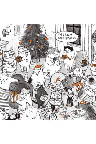 Cat Party Christmas Card