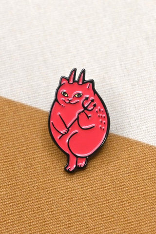 Dawning Crow Devil Cat Enamel Pin